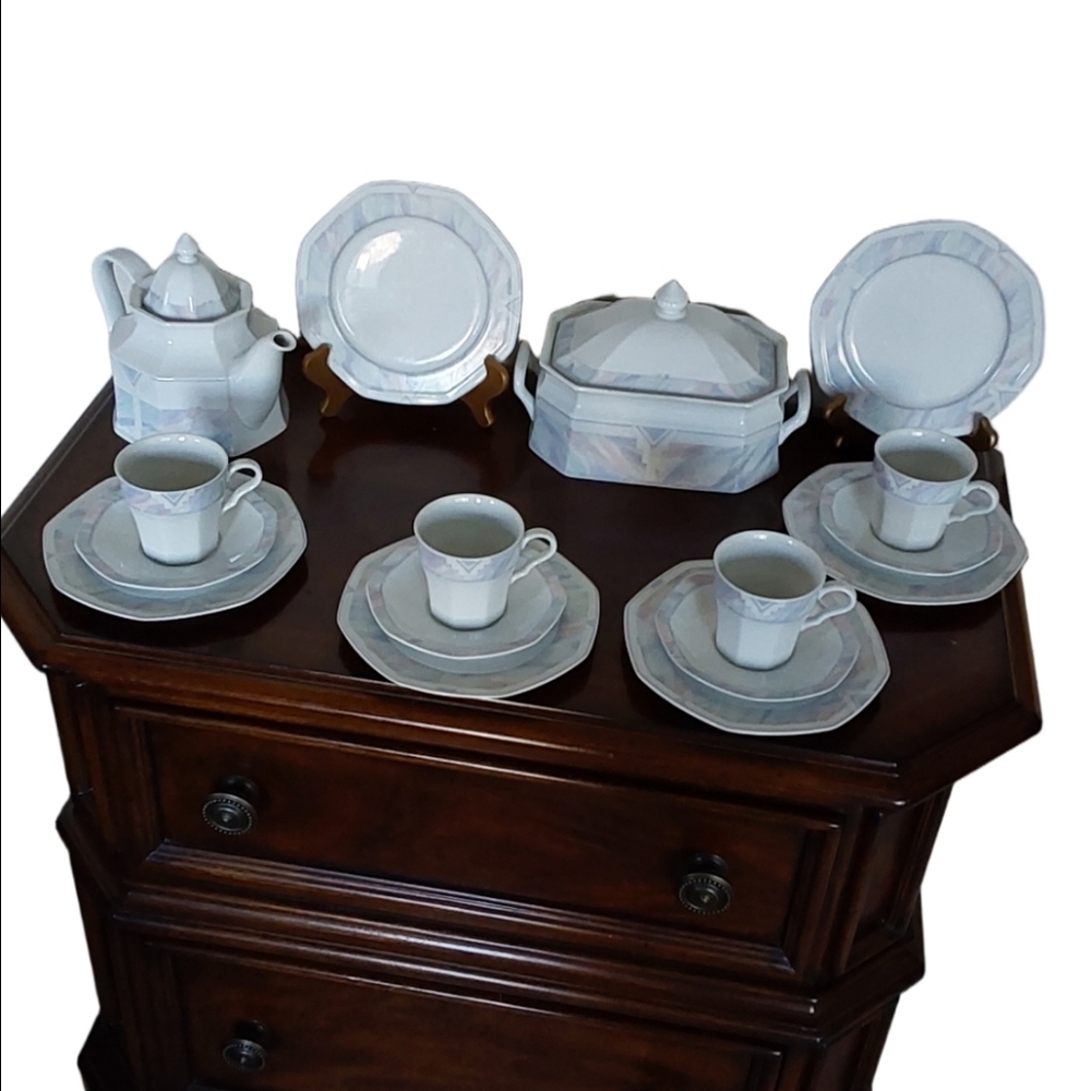 SAVOIR VIVRE CELINA Y0010 6 PLACE SETTING +‎ SERVEWARE (31 Pieces)